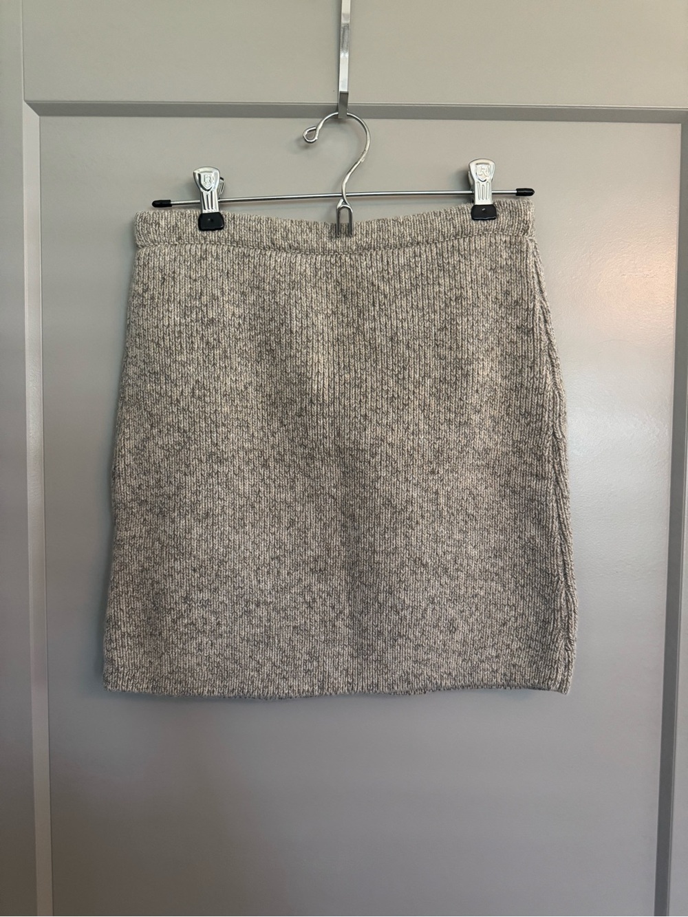 Zara Knit Neutral Gray Mini Skirt SMALL